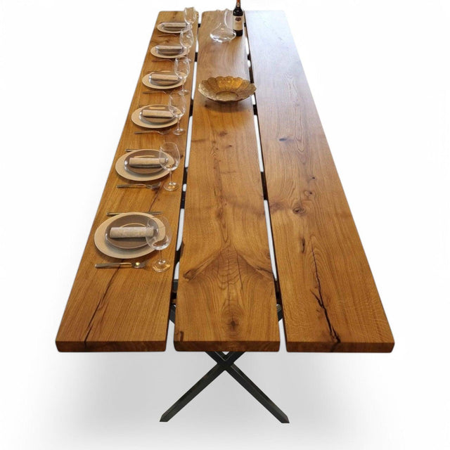Plankebord i Massivt Egetræ – 350x106 cm